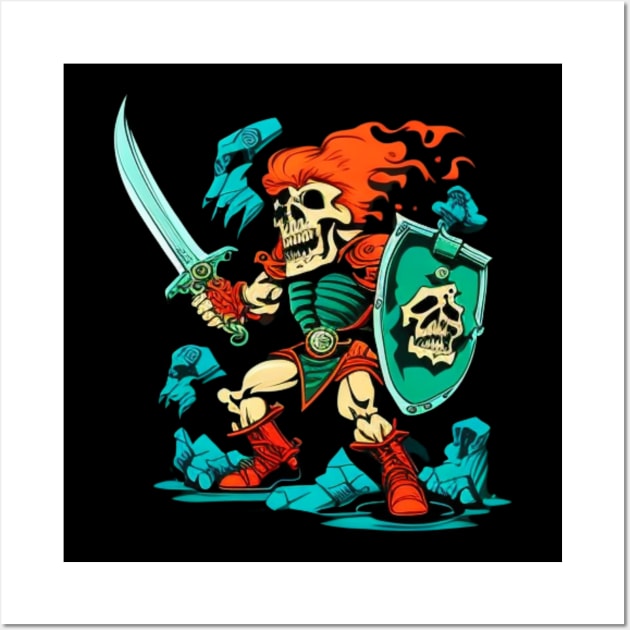 Skeleton warrior Wall Art by Crazy skull